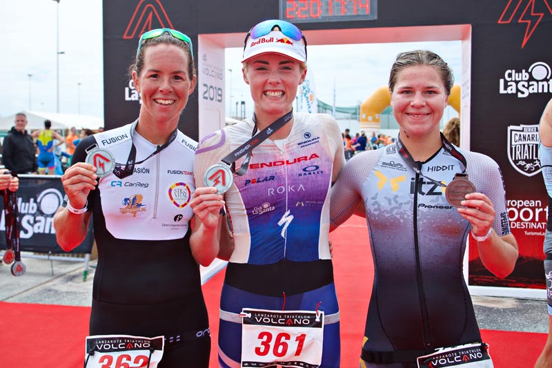 top 3 women - volcano triathlon 2019